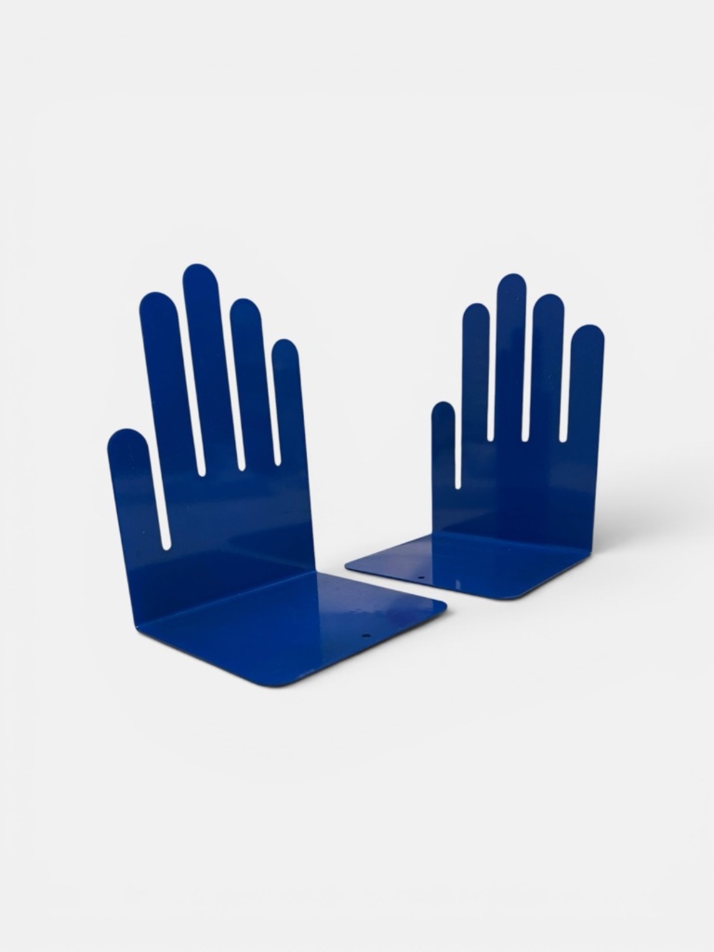 Vintage 80’s Spectrum Designs Metal Pop Art Hand Bookends In Blue
